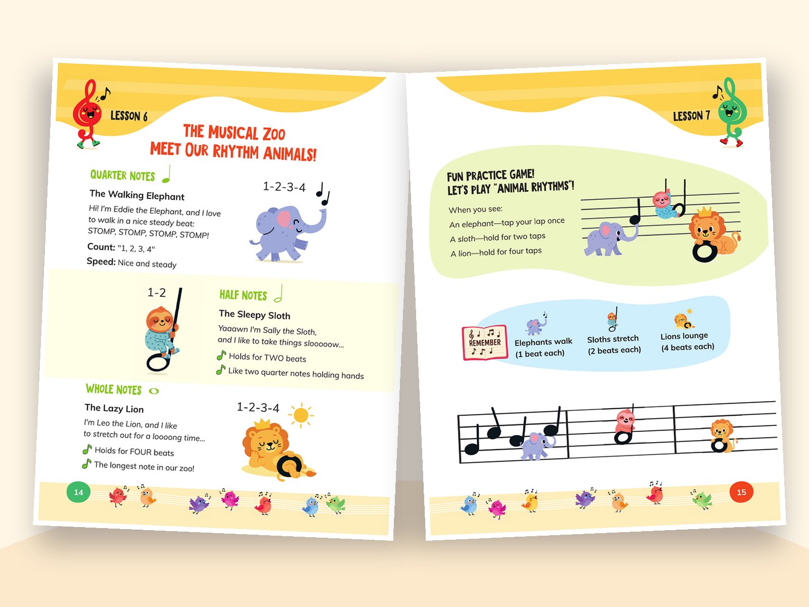 Rhythm taught by three animals