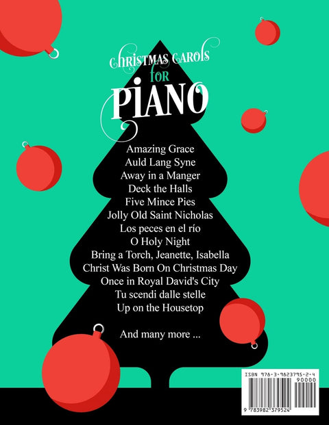 Christmas Carols for Piano. Beginner Christmas Sheet Music Book for Kids and Adults
