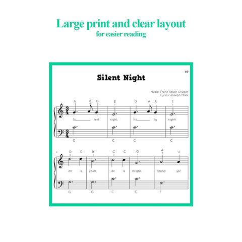 Christmas Carols for Piano. Beginner Christmas Sheet Music Book for Kids and Adults