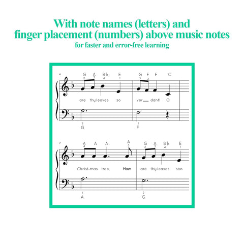 Christmas Carols for Piano. Beginner Christmas Sheet Music Book for Kids and Adults