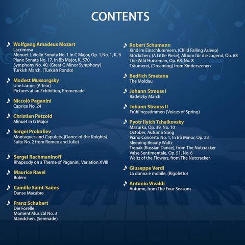 Classical Piano Masterpieces. Piano Sheet Music Book with 65 Pieces of Classical Music for Intermediate Players