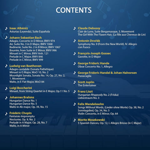 Classical Piano Masterpieces. Piano Sheet Music Book with 65 Pieces of Classical Music for Intermediate Players