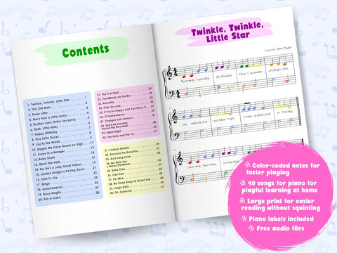 Play by Color: Piano and Keyboard Songs for Beginners with Colored Notes (including Christmas Sheet Music)
