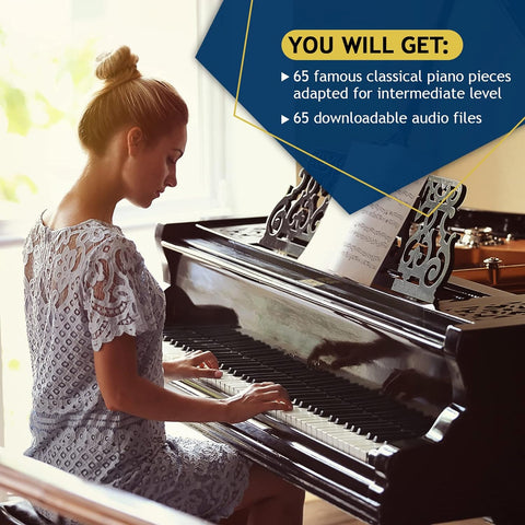 Classical Piano Masterpieces. Piano Sheet Music Book with 65 Pieces of Classical Music for Intermediate Players