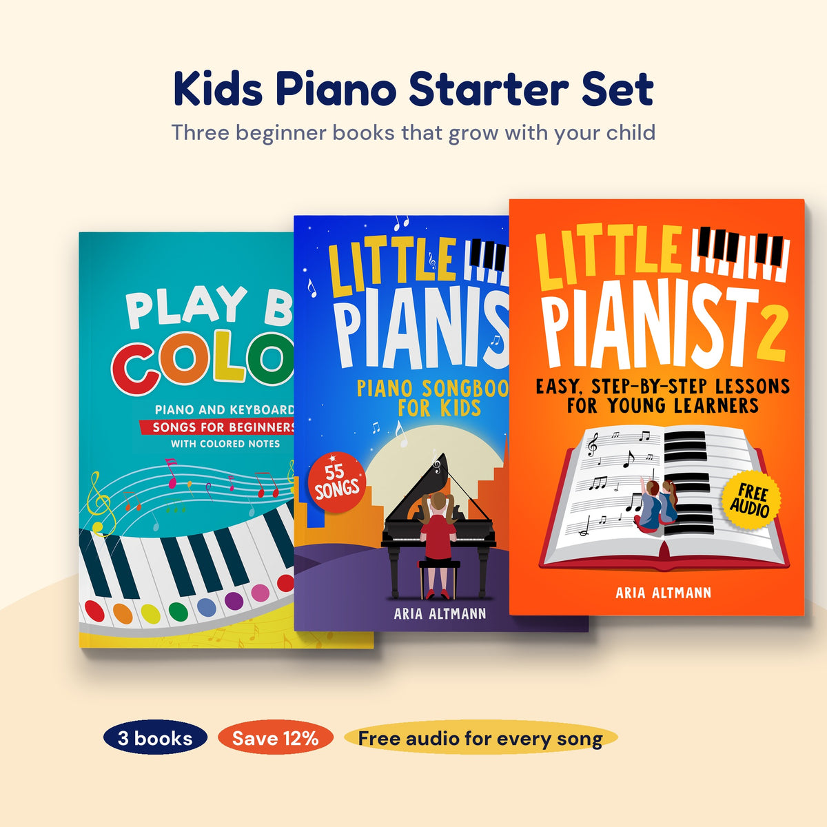 Kids Piano Starter Set: Play by Color, Little Pianist and Little Pianist 2