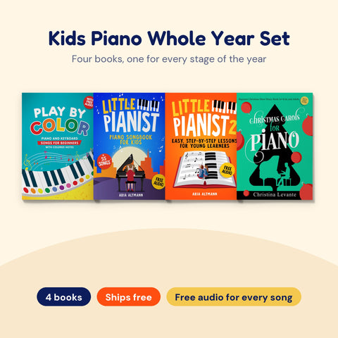 Kids Piano Whole Year Set — 4 Beginner Books
